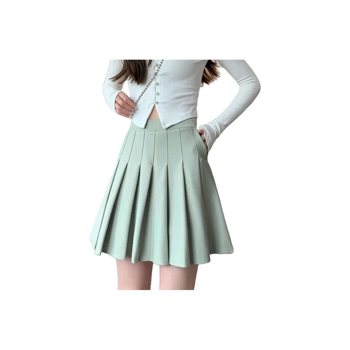 Cotton Gene Pleated Skirt Women's