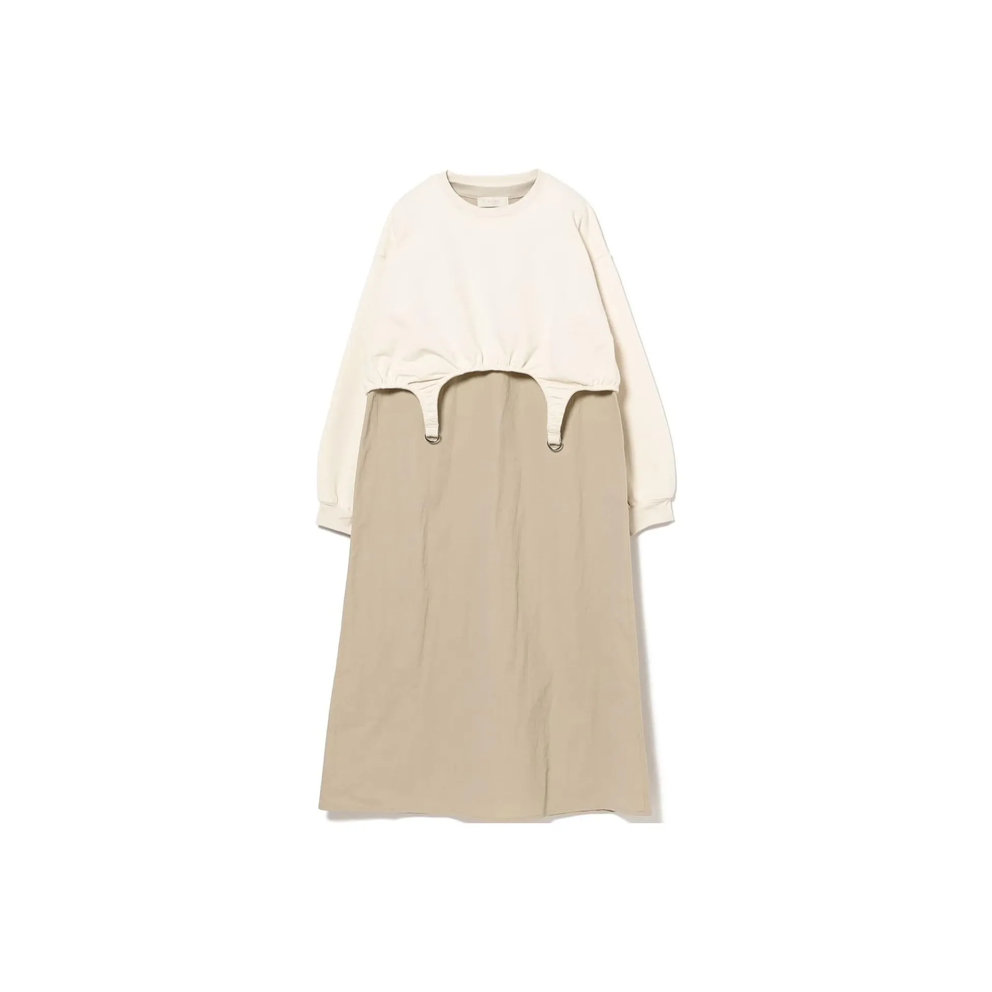 Beams Two Piece Skirt Sets Women's Clothing Sets Beige+White
