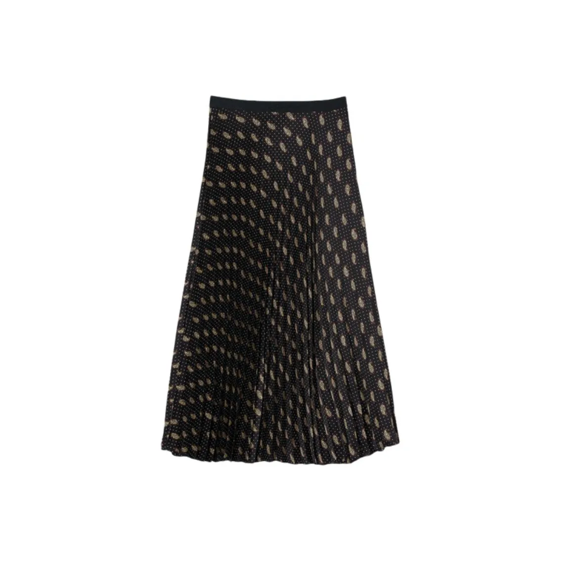 Sandro Printed Pleated Midi Skirt
