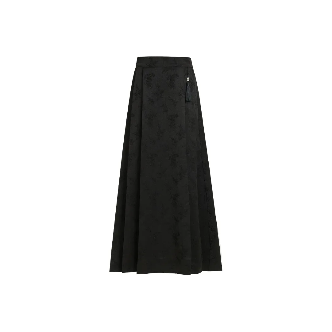 ZXZA Повседневный Длинный Юбка Женские Черный