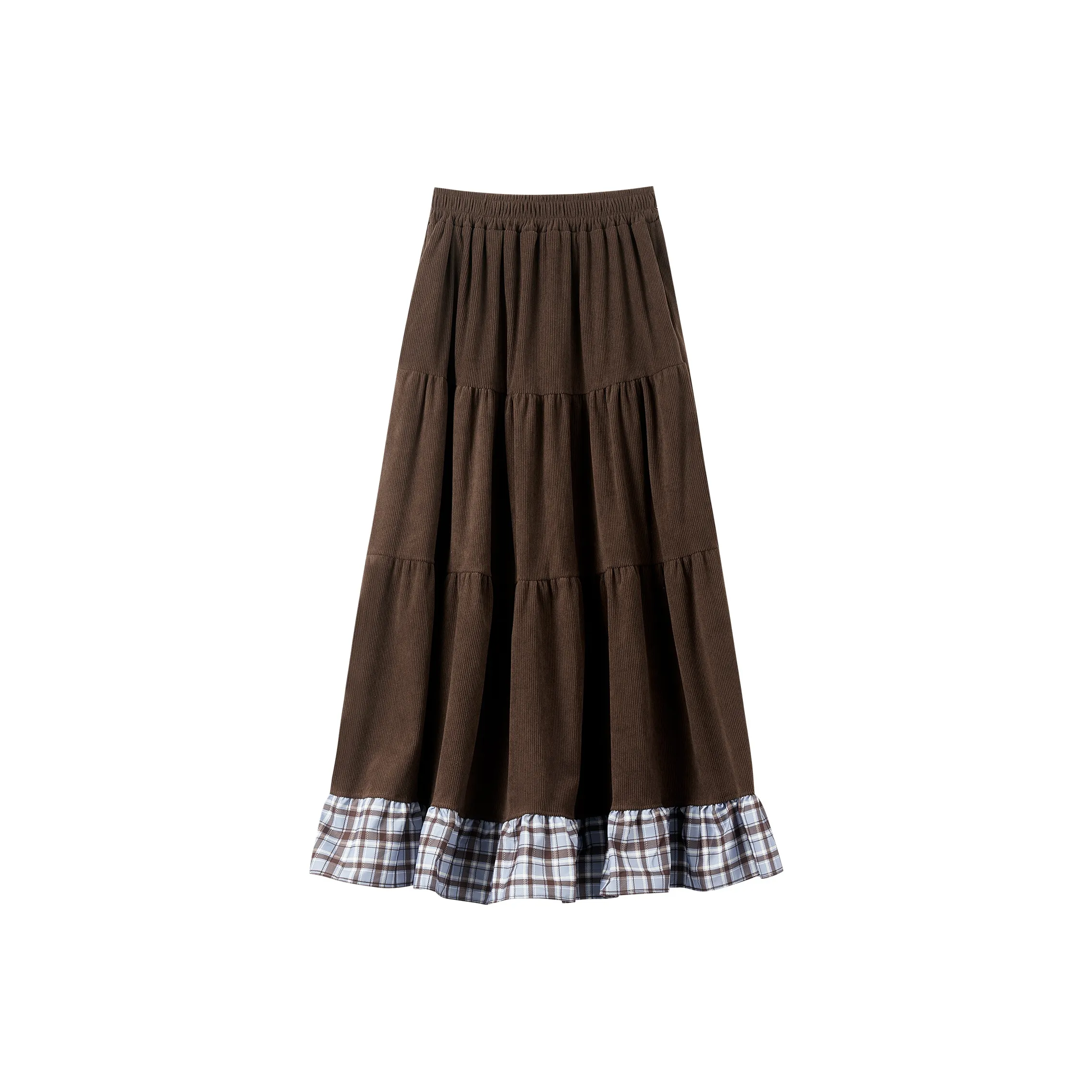 XUANSHU Повседневный Длинный Юбка Женские Коричневый