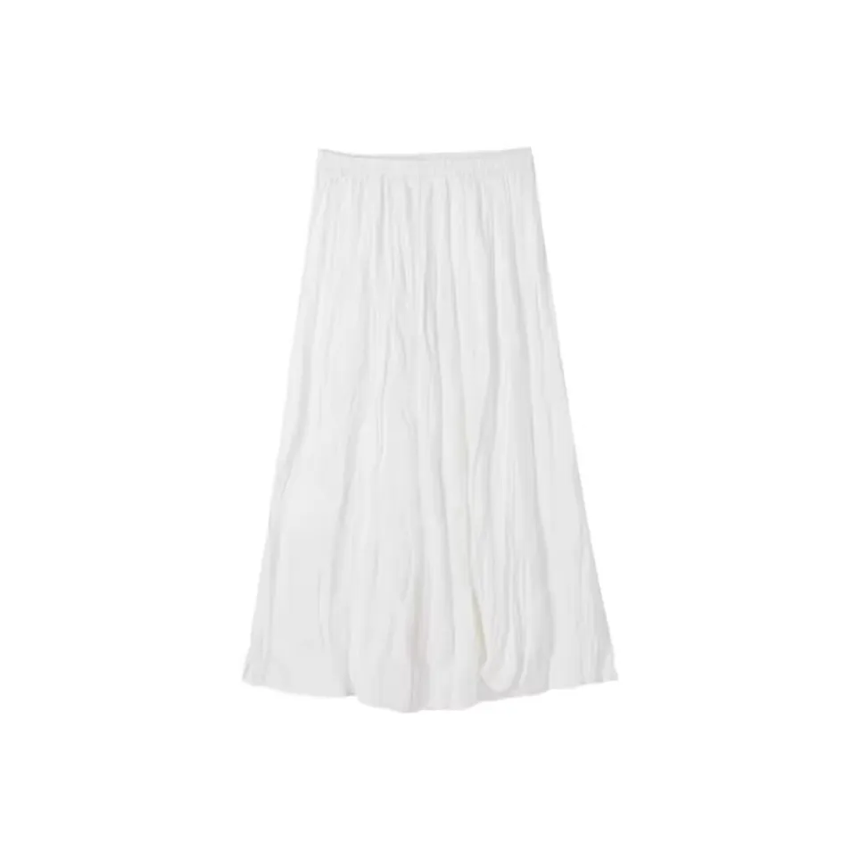 LSYX Повседневный Длинный Юбка Женская Белая