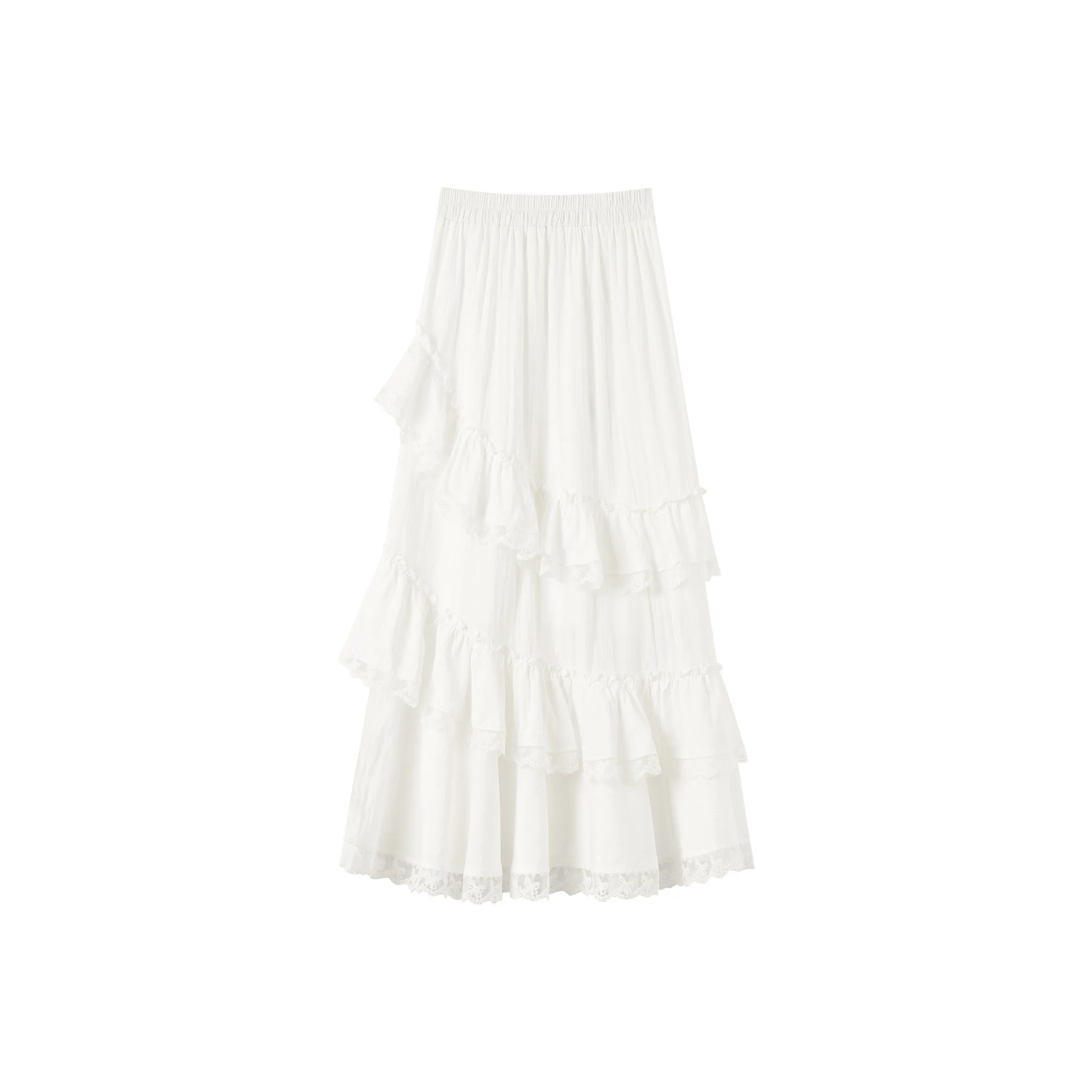 XUANSHU Повседневный Длинный Юбка Женская Белая