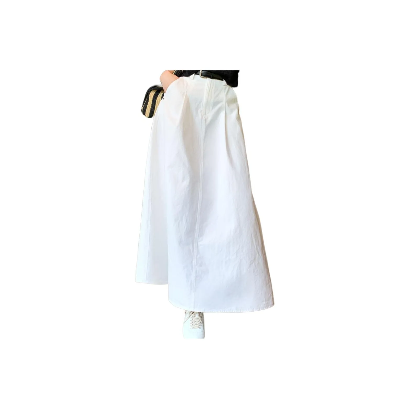 NANING9 Повседневный Длинный Юбка Женская Белая