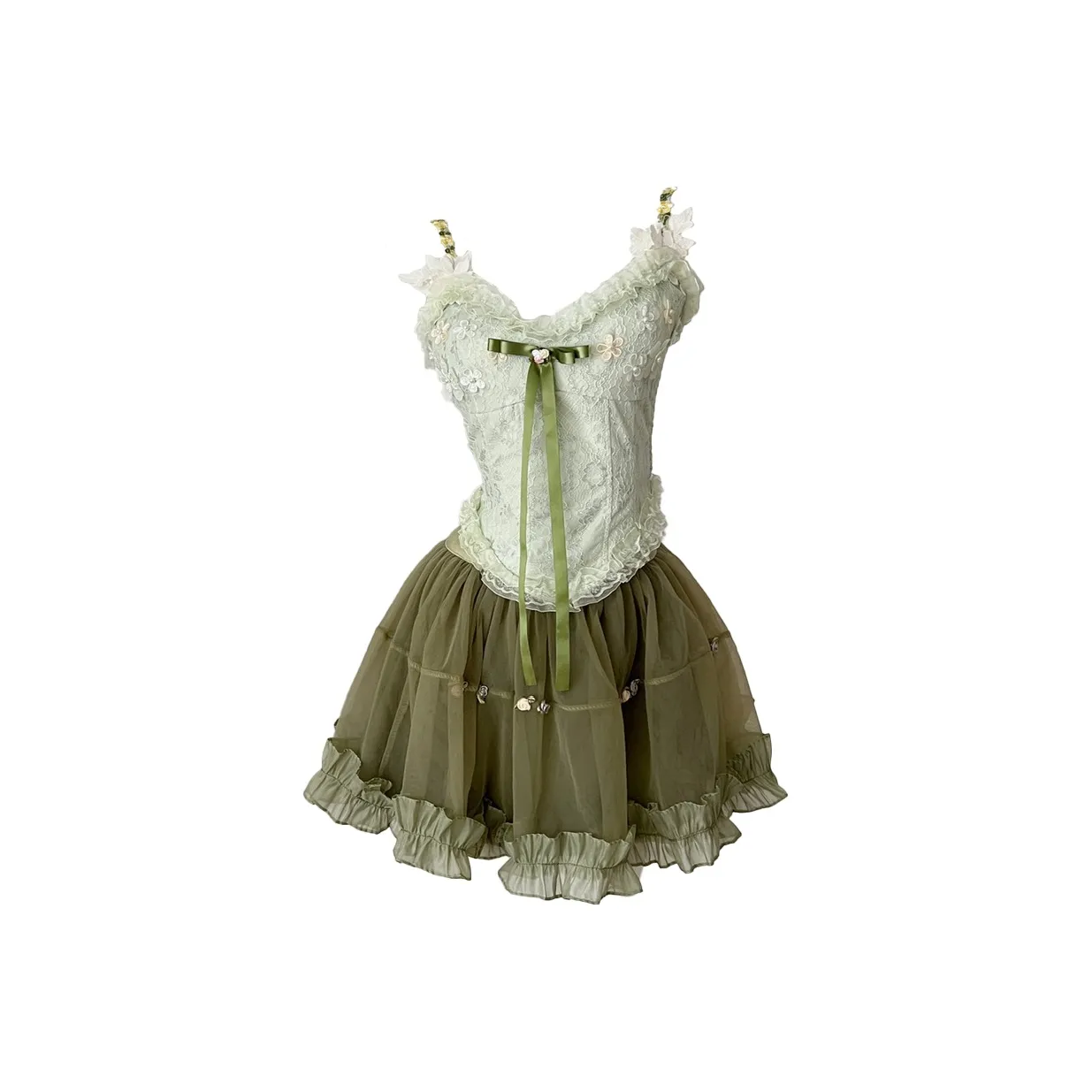 CHARM GLOW Комплект с юбкой Женские Зеленый Двухкомпонентный комплект