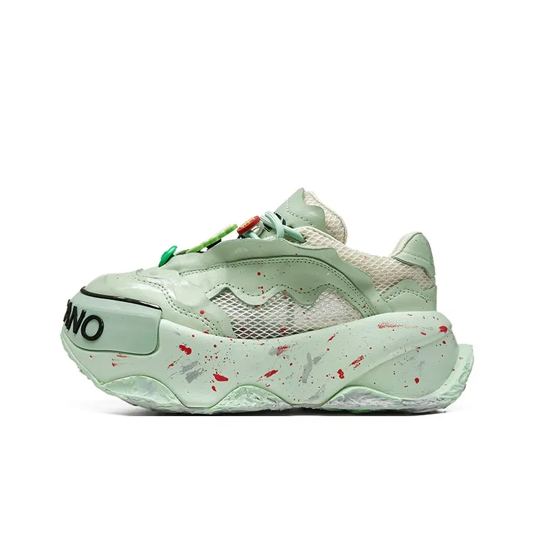 XMZY Dreamy Краска Устойчивая к истиранию Увеличивающая Высоту Низкий Топ Кроссовки с Толстой Подошвой Женские