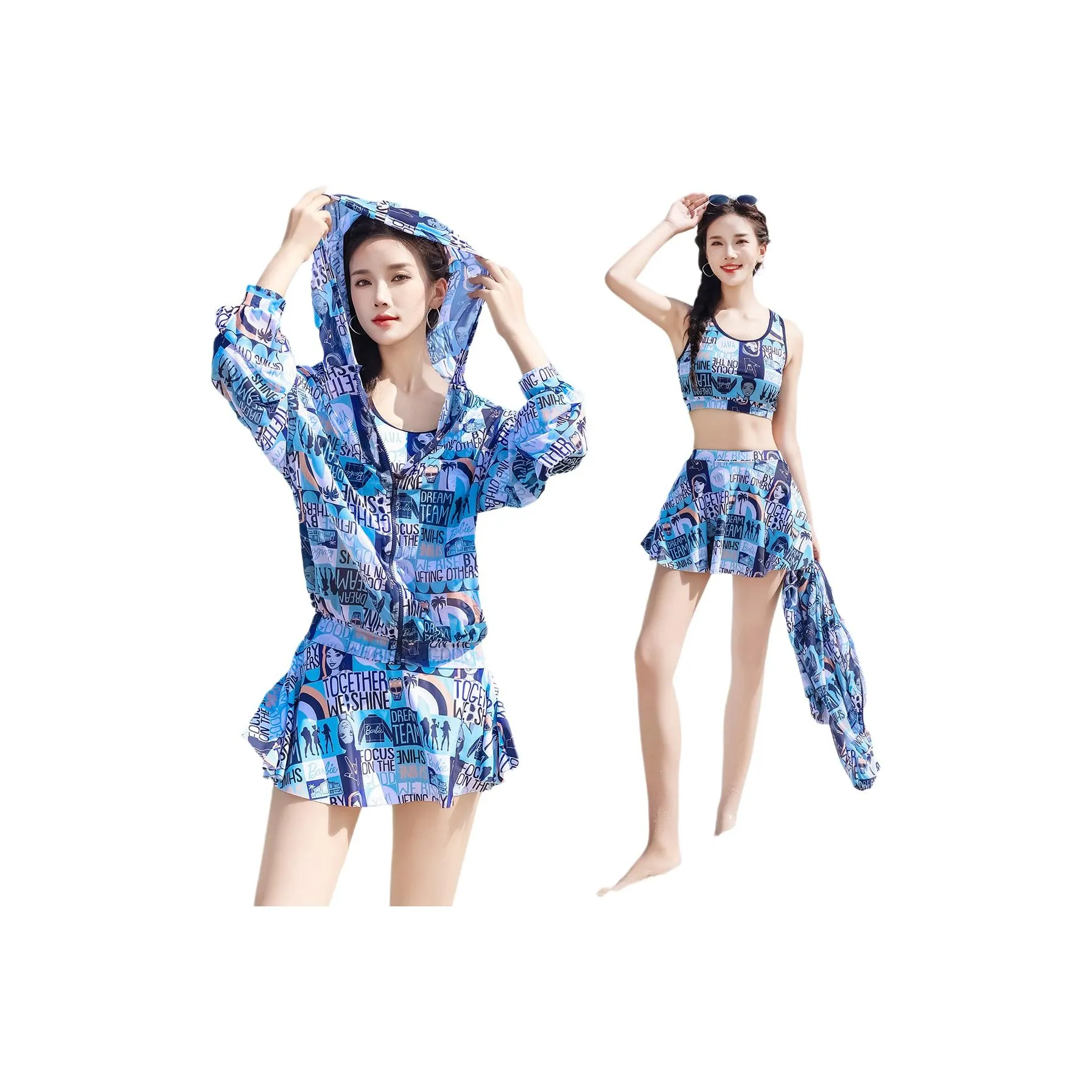 Барби Двухкомпонентный Купальник Женский Набор из 3 Штук