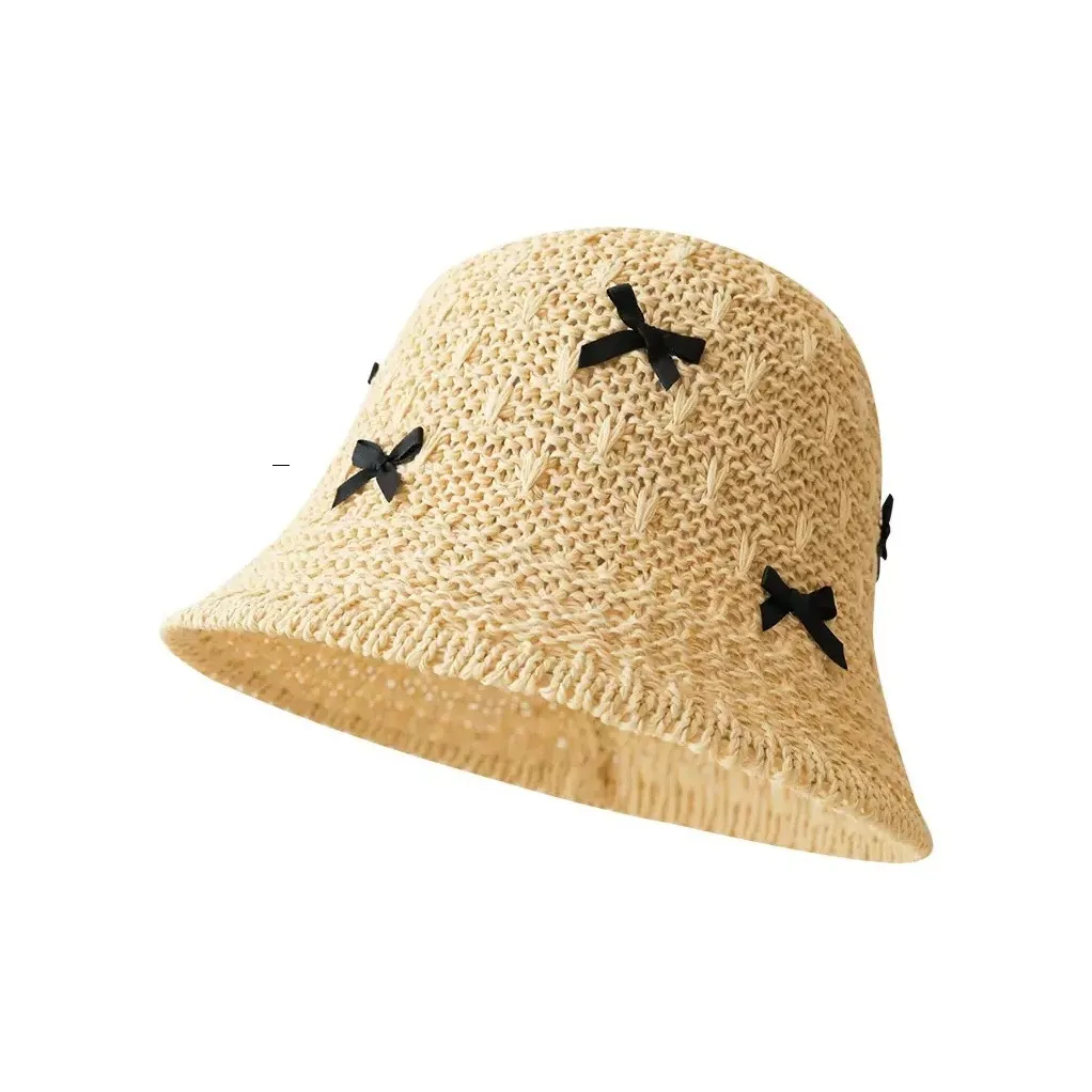 PISHUSHU Шляпы ведра из соломенной плетени Женские