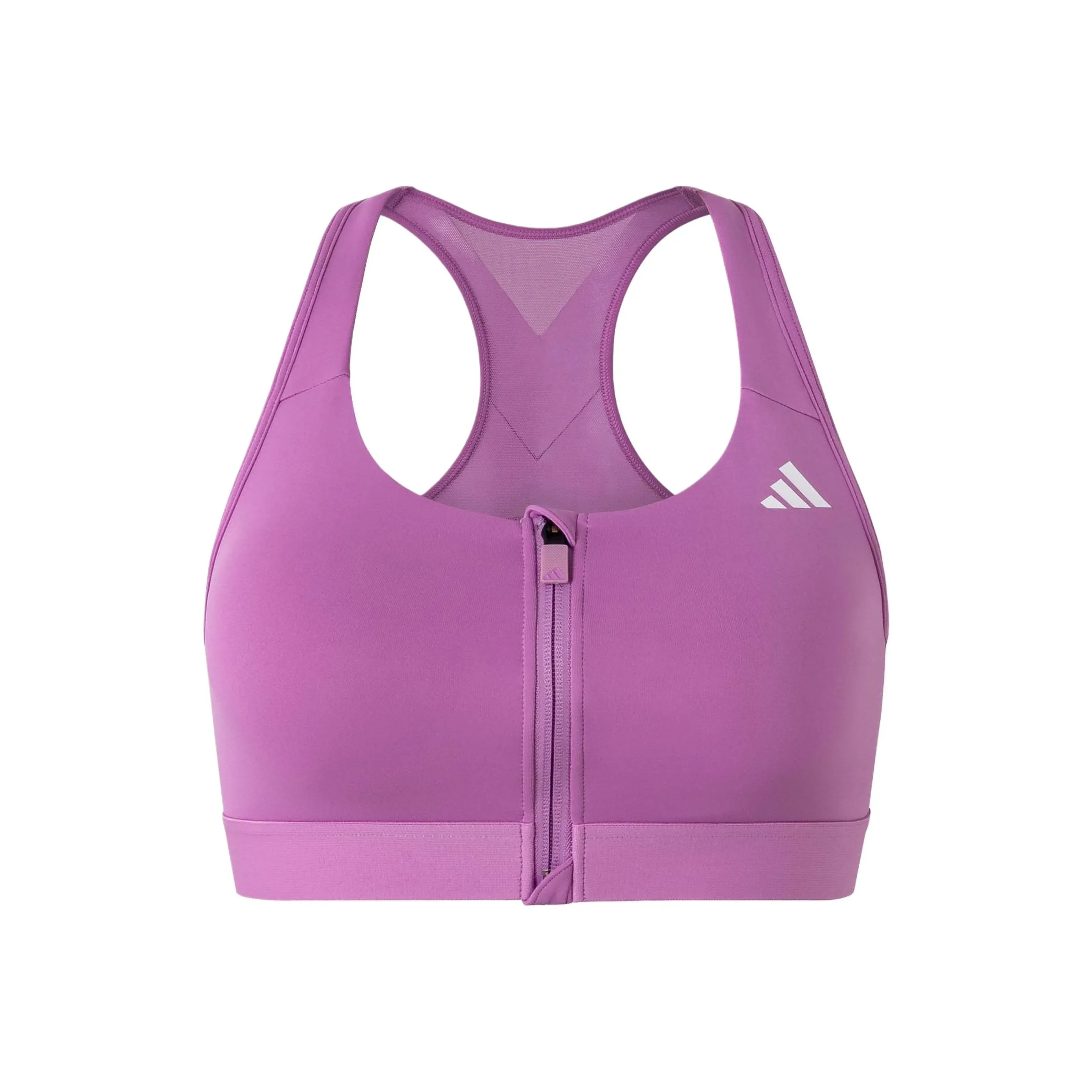 Adidas Powerreact Medium Support Zip Bra Sports Underwear Women's Purple