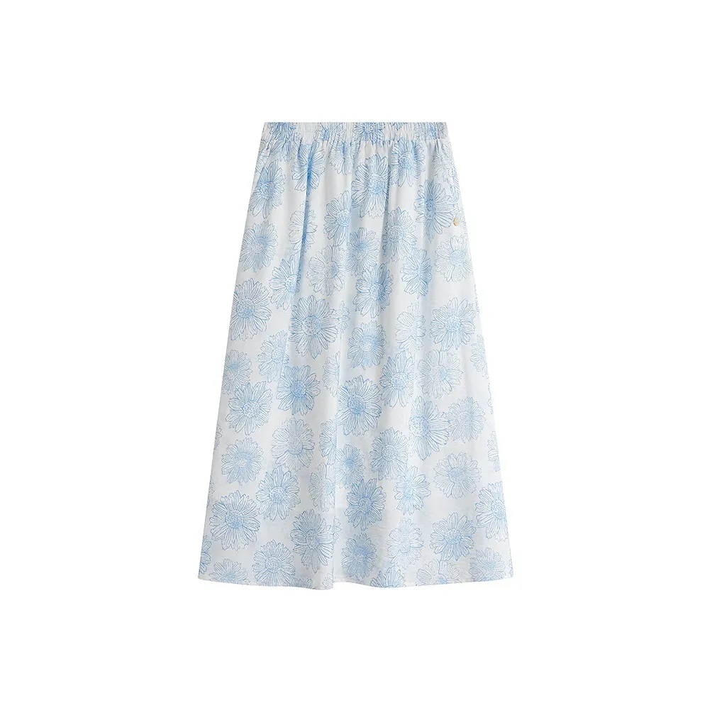 Inman Casual Long Skirts Women's Lake Blue Floral