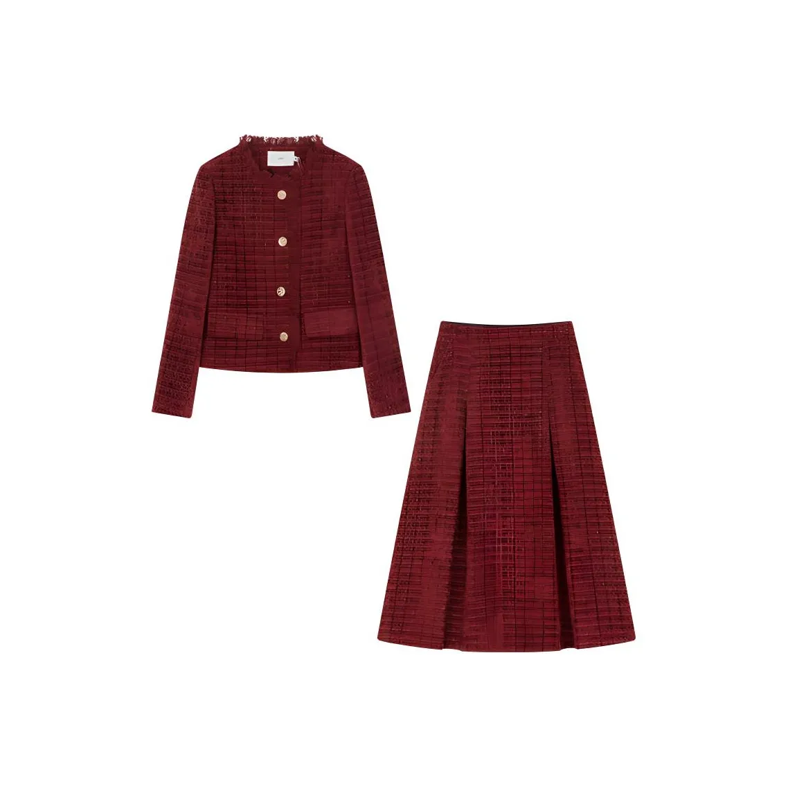 XWI Зимний женский комплект с юбкой и юбки женские бордового цвета