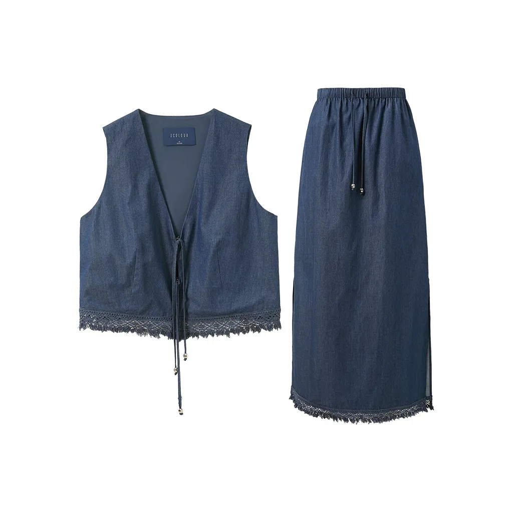 3COLOUR Комплект с юбкой Женские Темно-синий