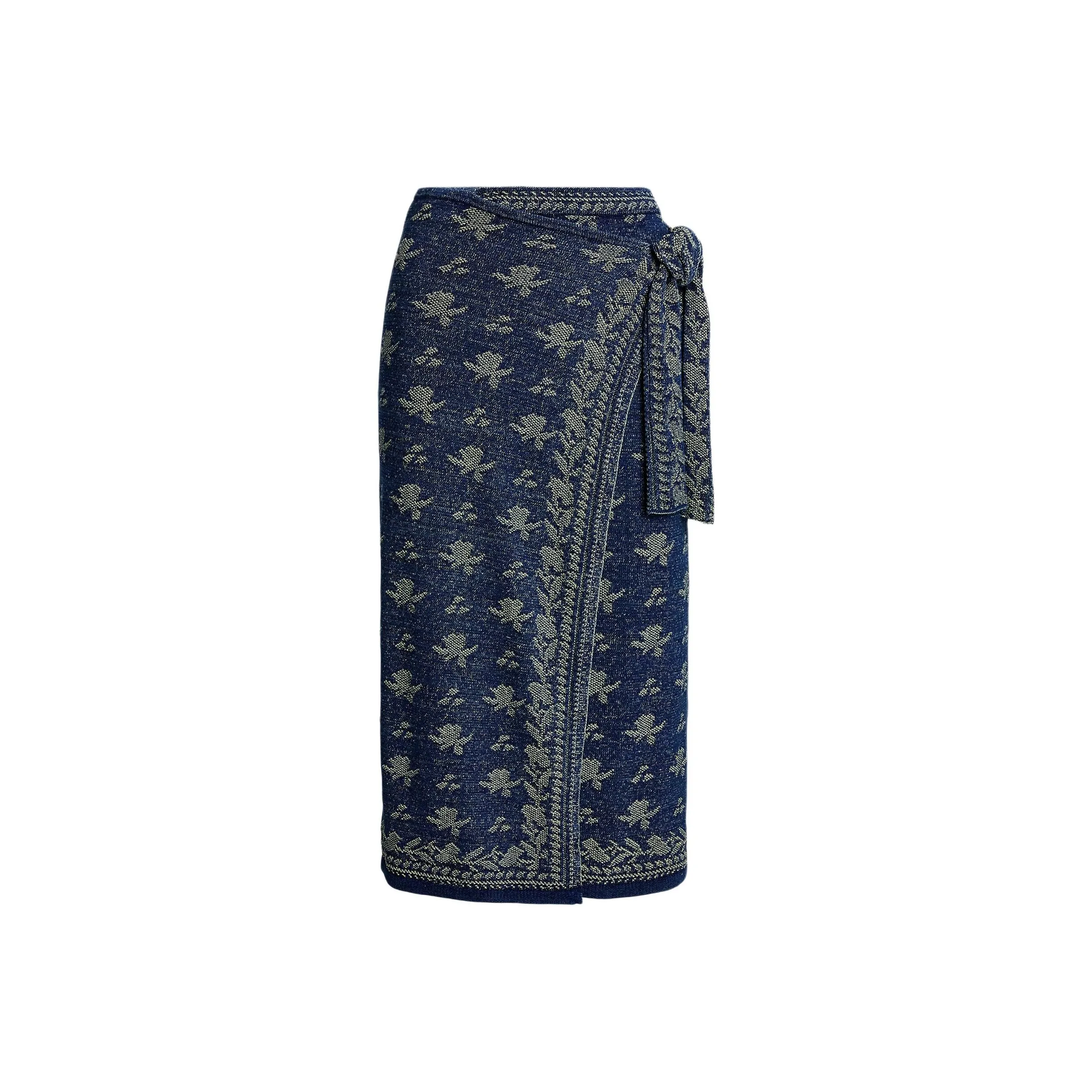 Polo Ralph Lauren FW24 Повседневная длинная юбка женская темно-синяя