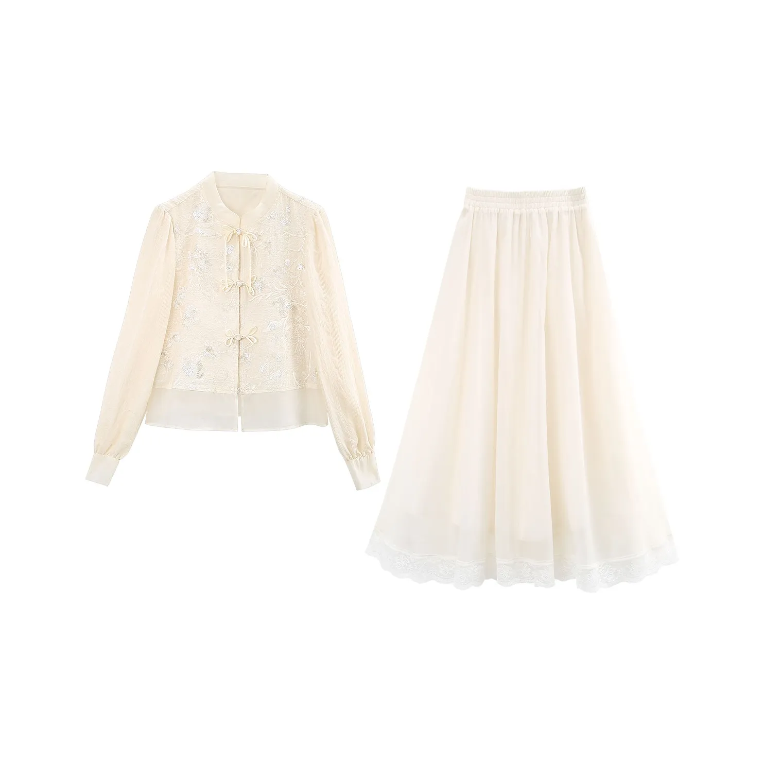 Комплект A Paradise For Awakening с юбкой женский цвет экрю двухкомпонентный комплект