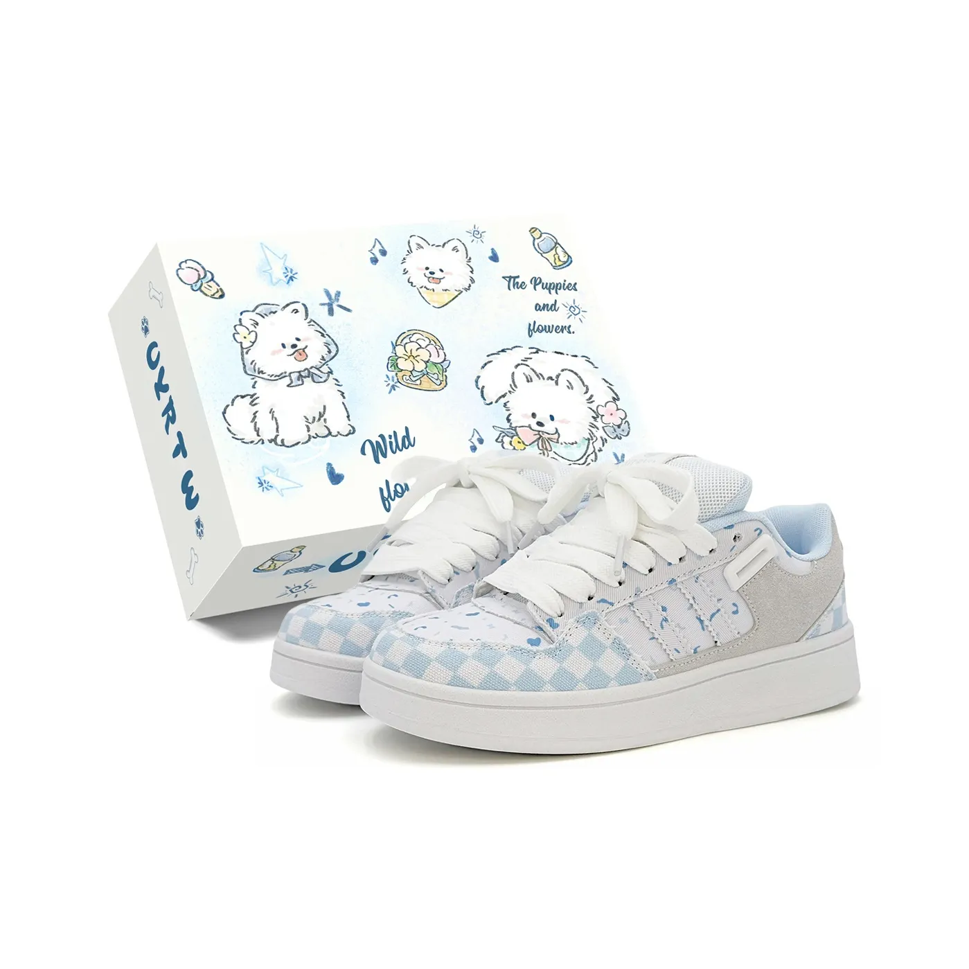 UYRTW Покрытие Устойчивое к истиранию Баланс Увеличение Высоты Низкие Кроссовки для Скейтбординга Женские Синие Белые