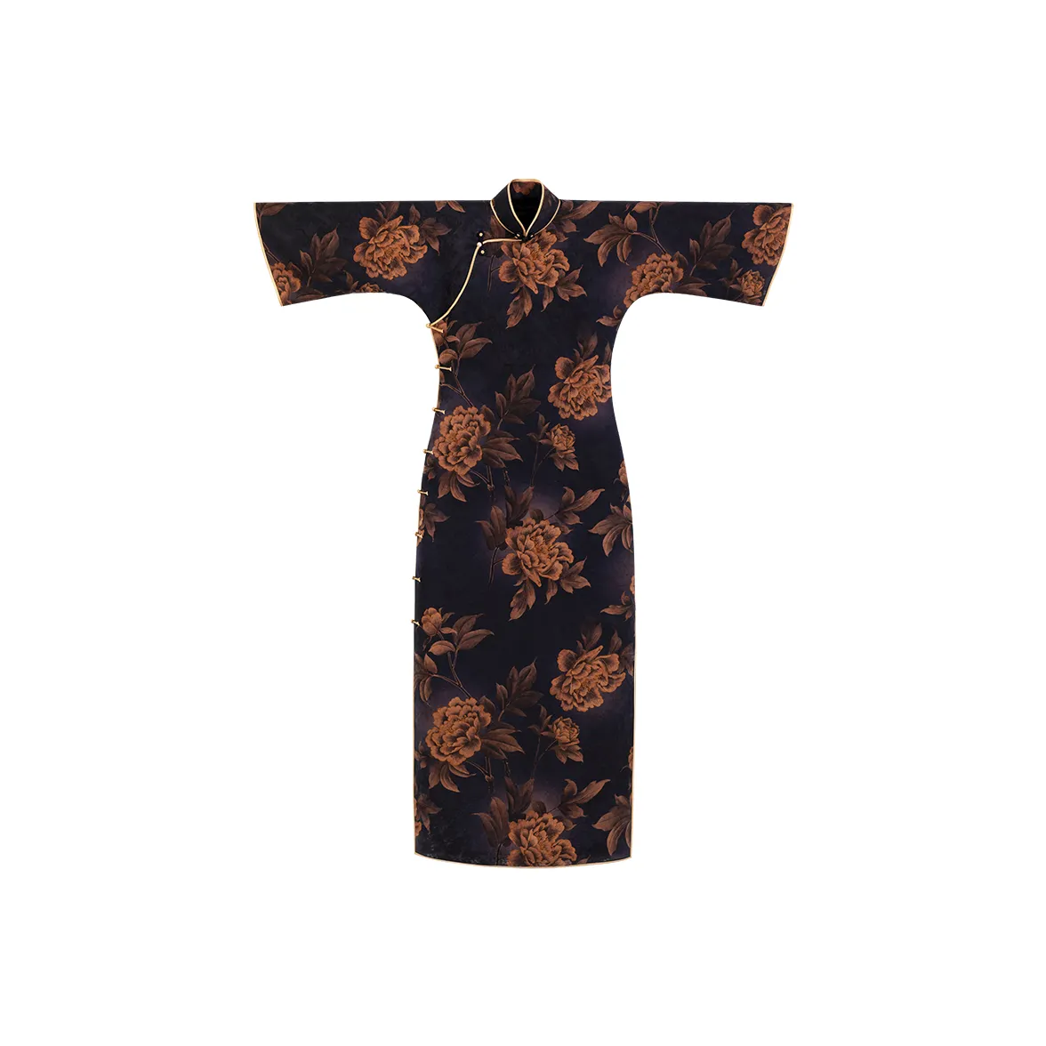 YICHENGFENGXU Чунсам Женский Коричневый Черный