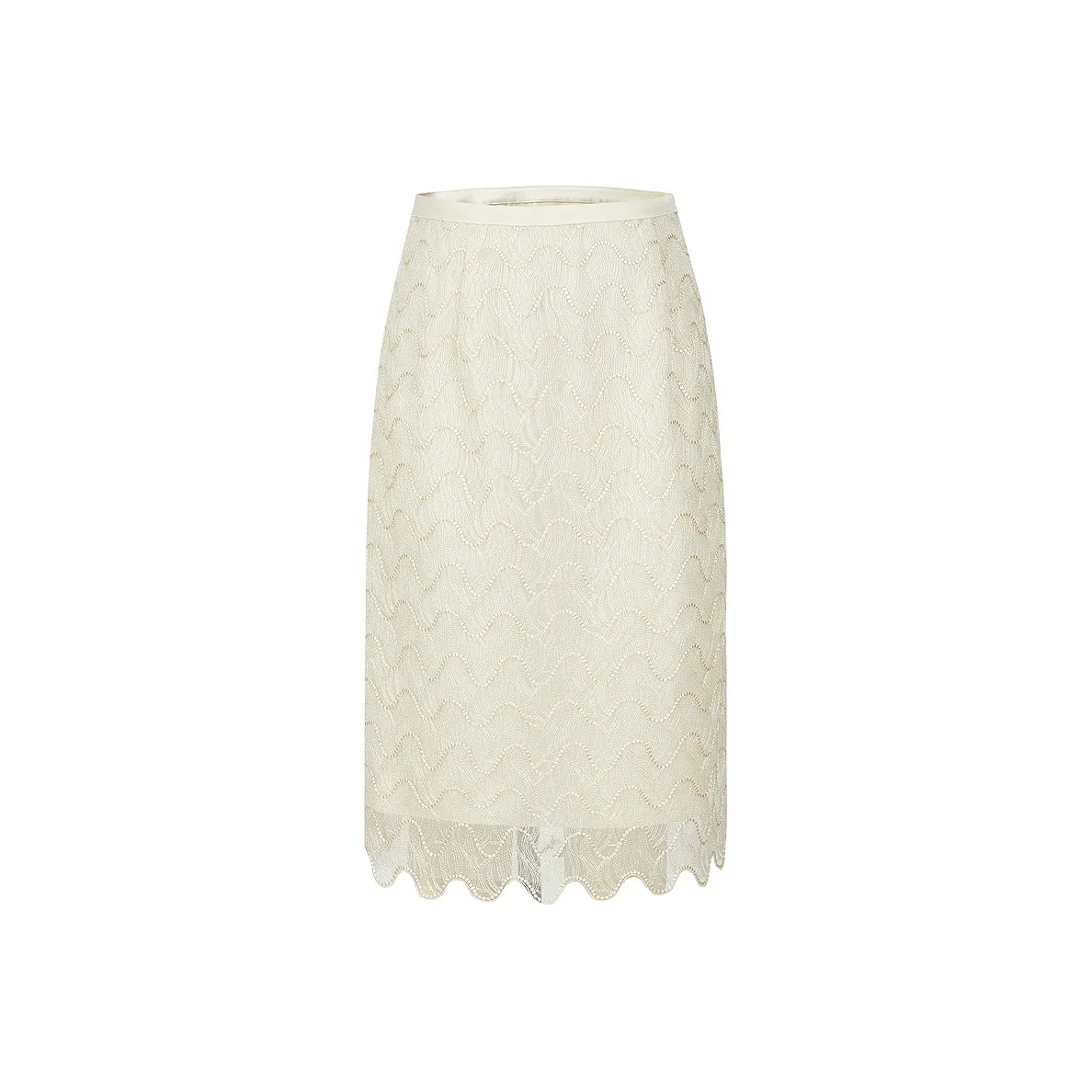 JZ. ANNAKRO Повседневный Длинный Юбка Женская Бежевая Цветочная