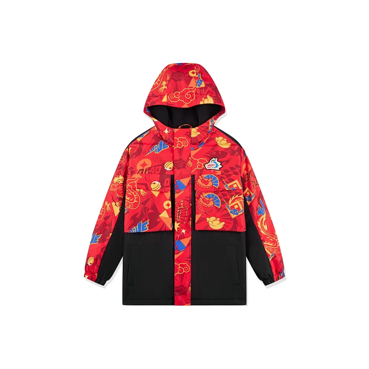 QIAODAN Тренчкот Newborn Красный с принтом по всей поверхности Черный для малышей