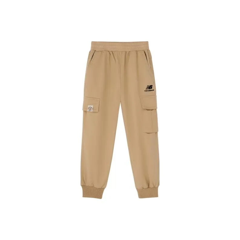 New Balance совместные вязаные тренировочные брюки хаки для детей