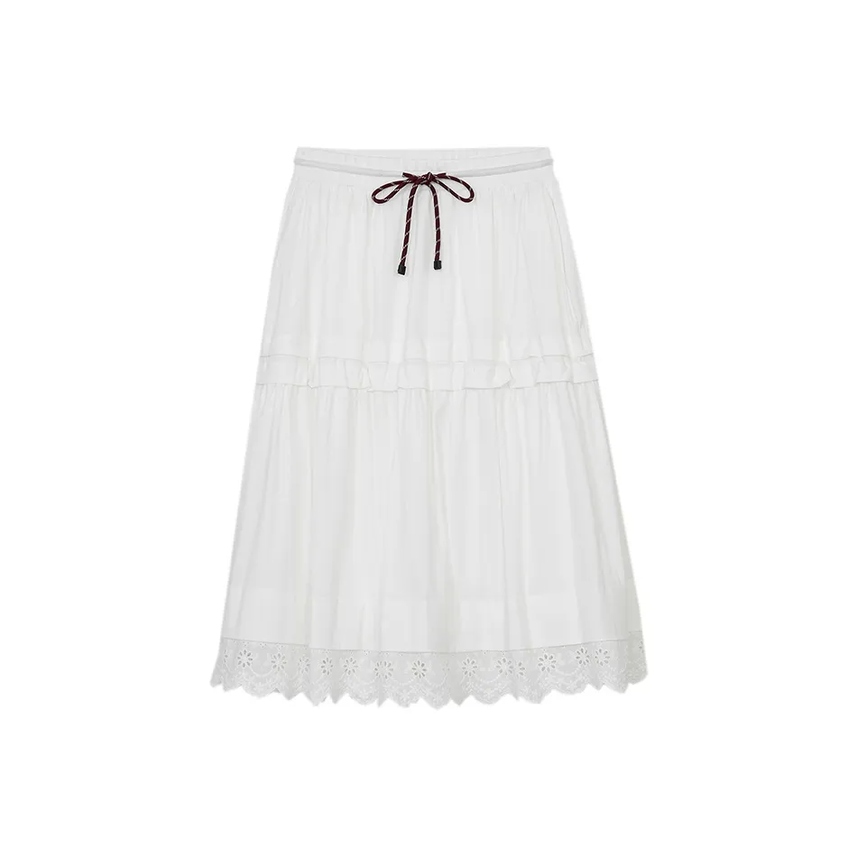 ELF SACK Casual Long Skirt Women's Lively White