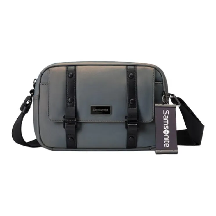 SAMSONITE Ткань Сумка через плечо Средняя Мужская Серая Зеленая