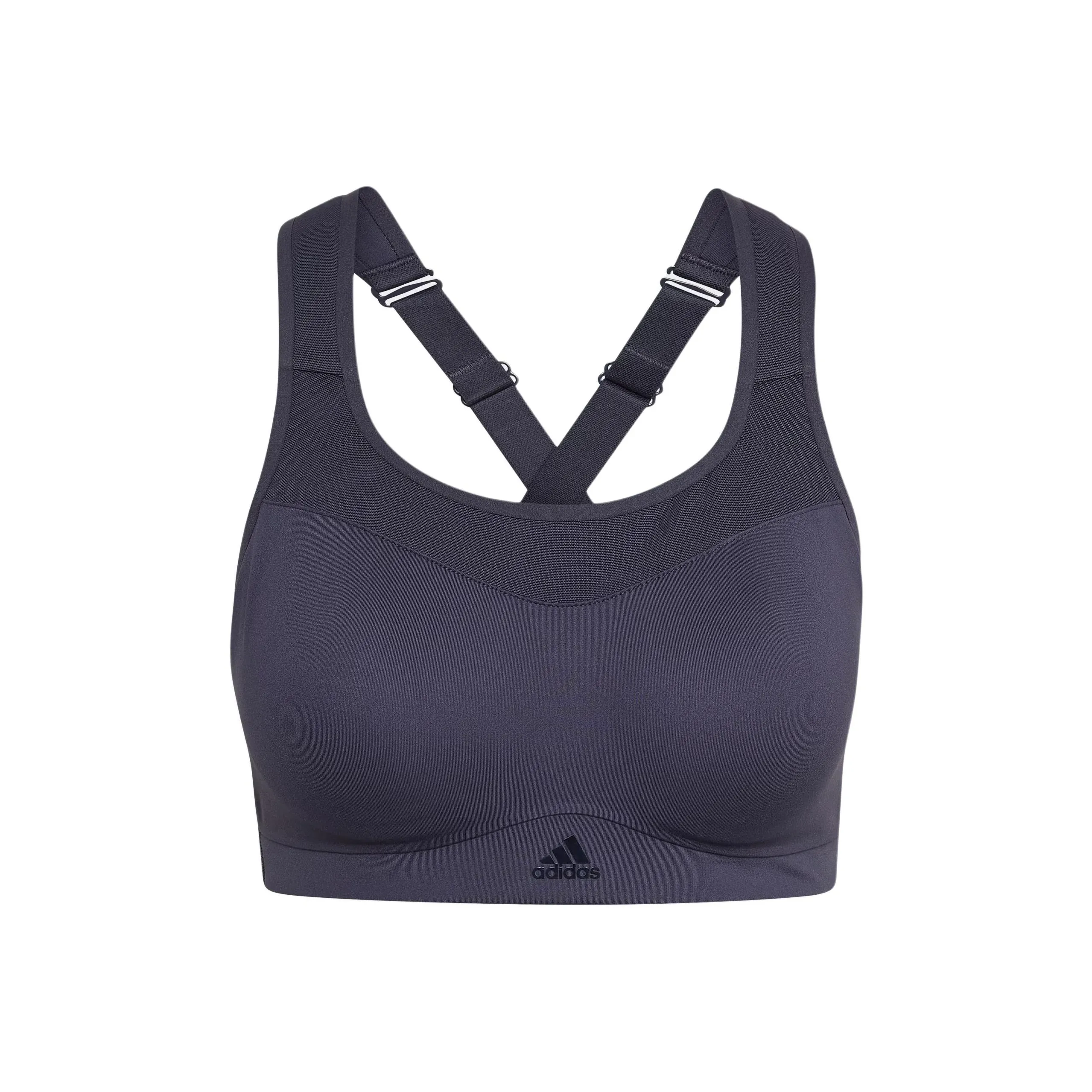 Adidas TLRD IMPACT Высокая Поддержка Бюстгальтер Спортивное Нижнее Женское Темно-Серый и Темно-Синий