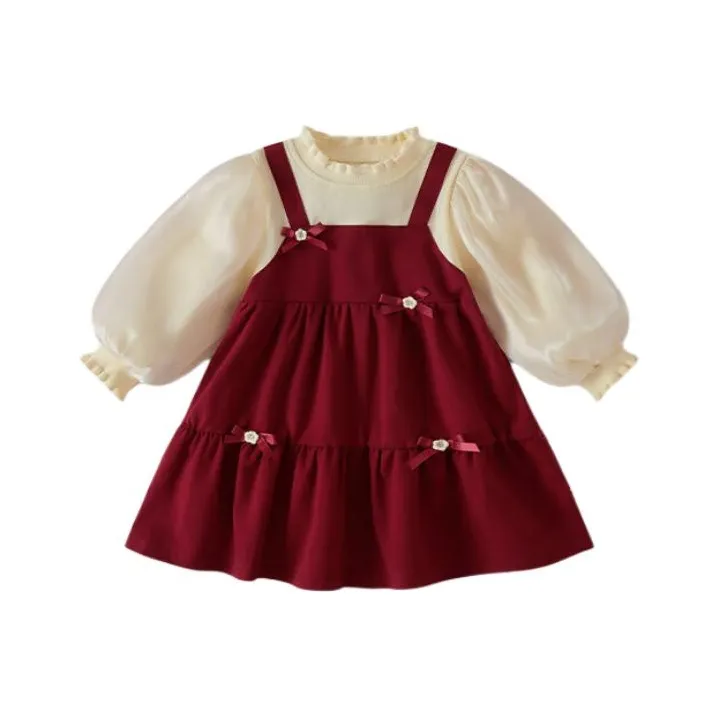 JELLYBABY AUTUMN Wear Платье принцессы Китайский стиль Гардеблеск Красный Детский