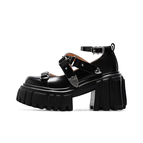 KNKW Starlight Party 2,0 Грубый каблук Туфли Мэри Джейн 9,5 см Женские Черный