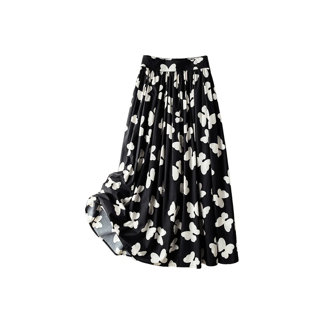 Cypress House Повседневный Длинный Юбка Женские Черный с Бежевым Цветочным