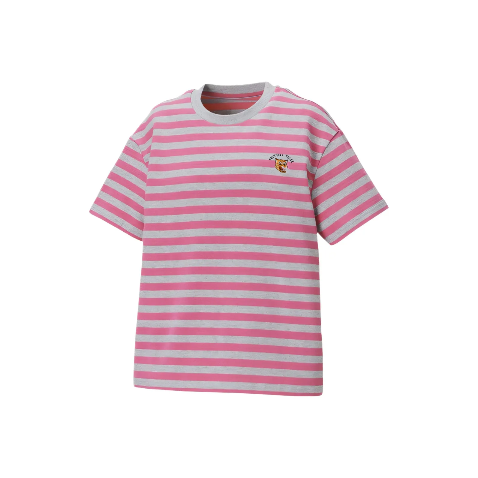 Onitsuka Tiger Т-рубашка с оборванным плечом женская розовая