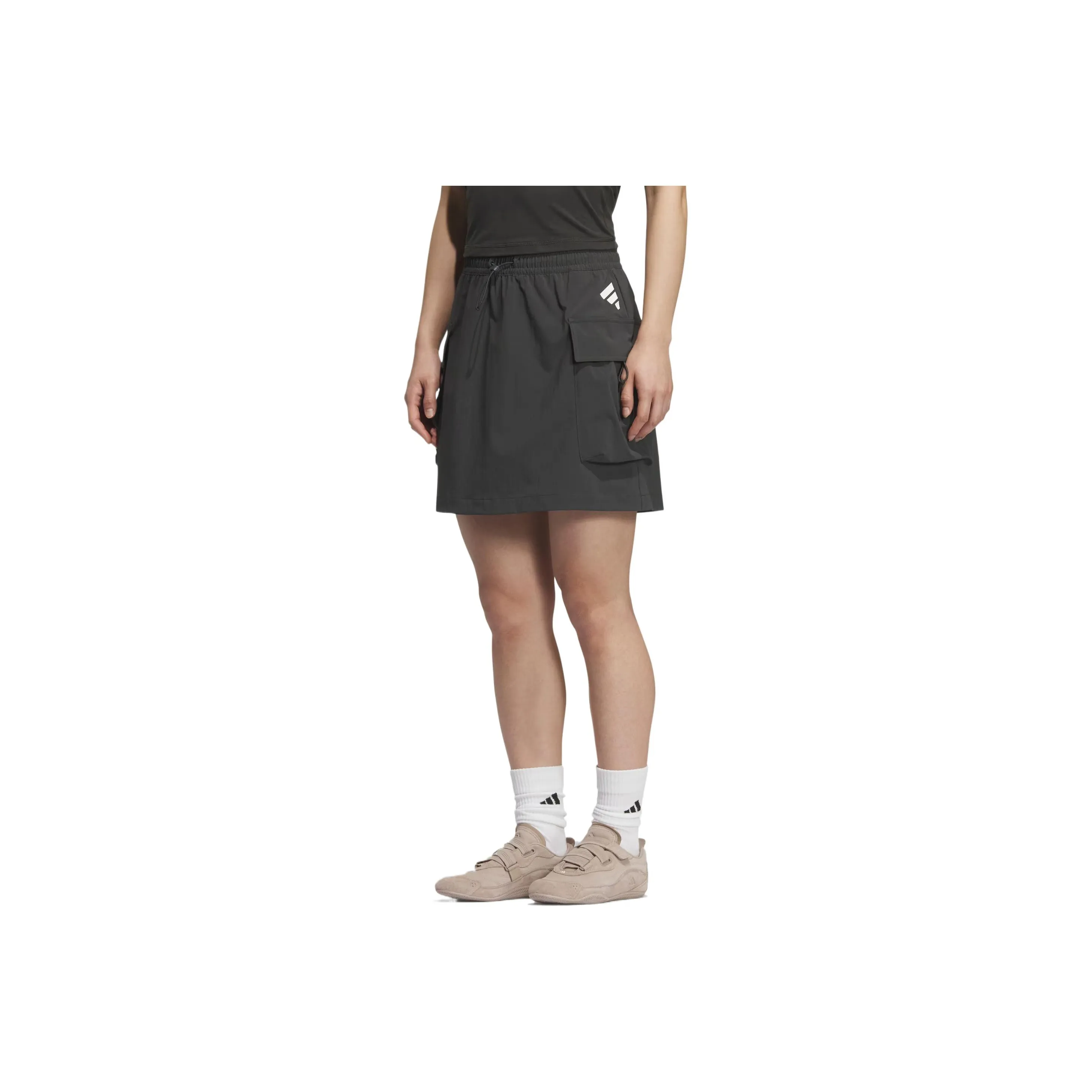 Adidas FOS FUTURE STYLE Карго Юбка Повседневная Короткая Юбка Женская Угольно-Черная