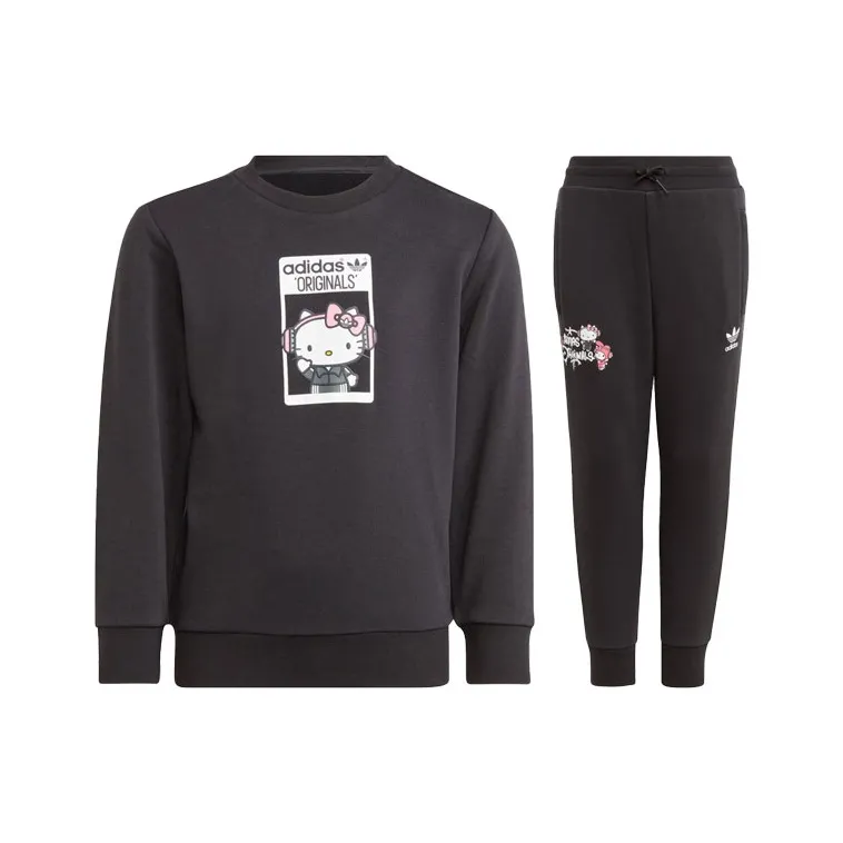 Adidas Originals x Hello Kitty Повседневная спортивная одежда Черный Детский