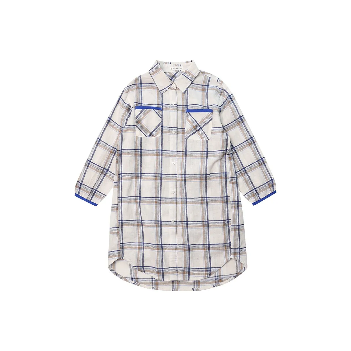 Pure and Good Детское платье для подростков синий и белый в клетку