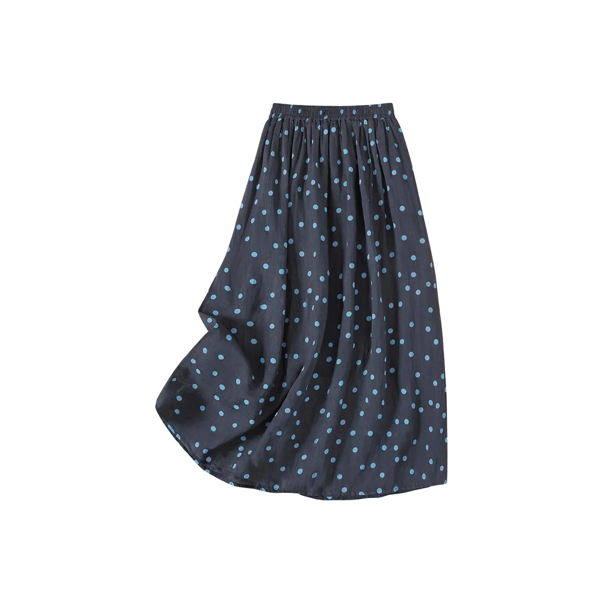 TOUCH Повседневный Длинный Юбка Женские Синий And Черный Гороховый узор