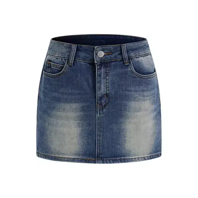 HEYABC Denim Short Skirts Women's Navy Blue