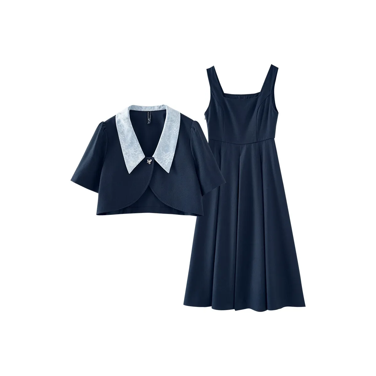 OUNIXUE Комплект с юбкой женский темно-синий