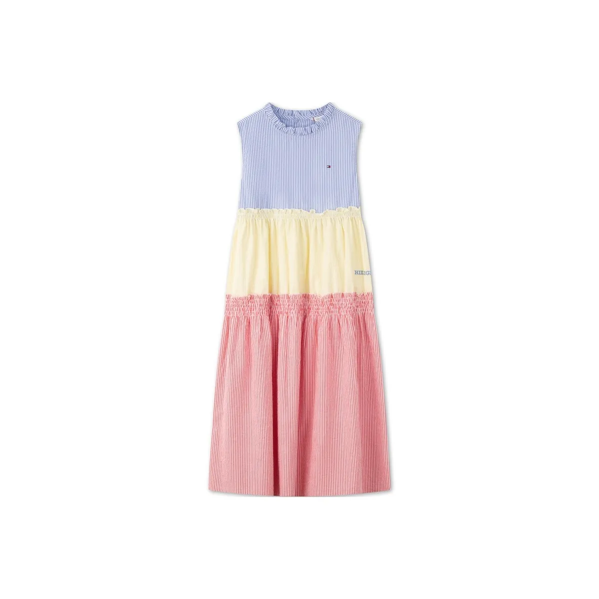 Tommy Hilfiger Платье Синий Желтый And Розовый Полосатый Цвет Blocked Для детей 3-7 лет