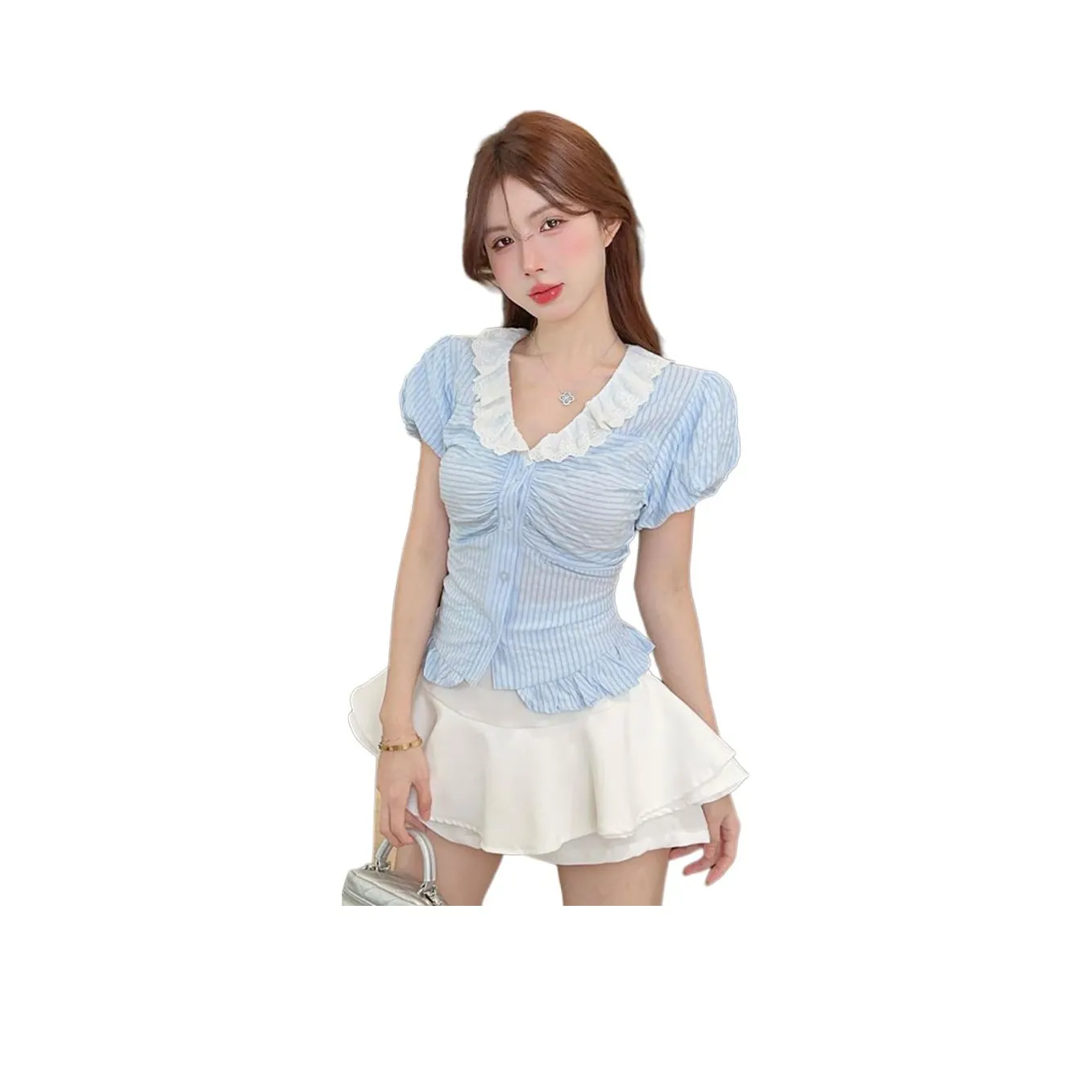 Garbege Комплект с юбкой Женские Синий Белый