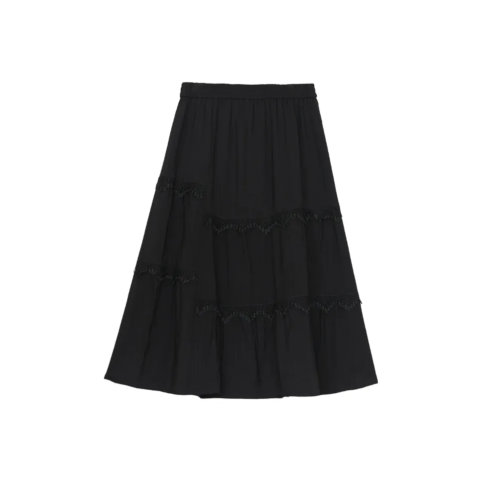 IT'Real SS25 Повседневный Длинный Юбка Женские Черный