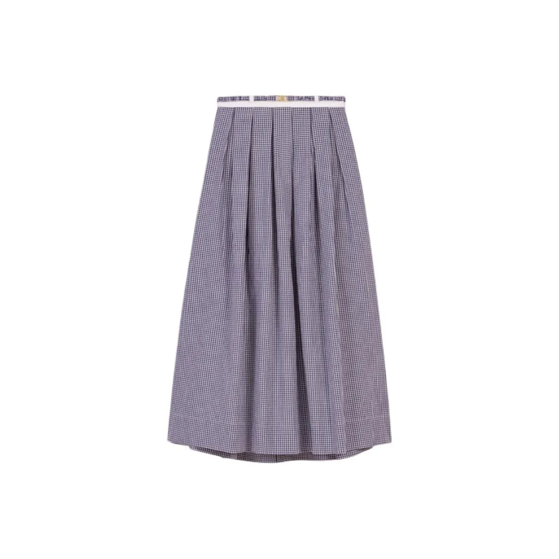 Maje Gingham pattern Midi Skirt