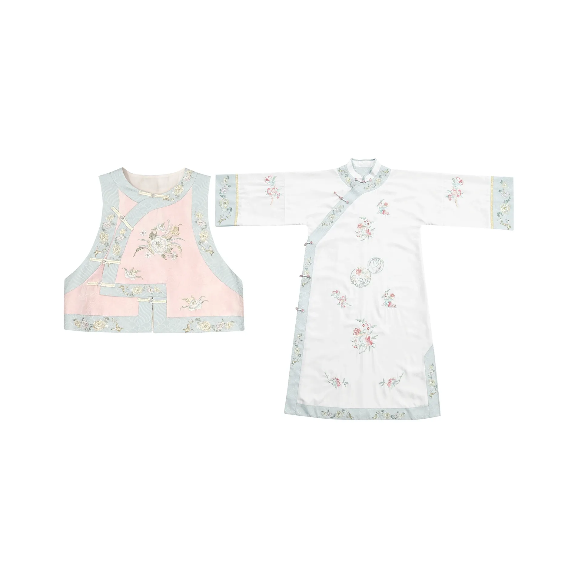 SNBL Чонсам Женская Вышивка Весенний Цветочный Дизайн