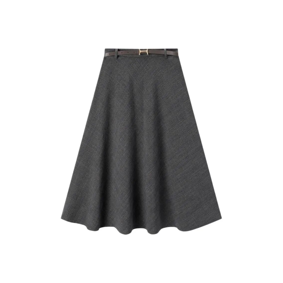 EICHITOO Повседневный длинный юбка женский темно-серый клетка