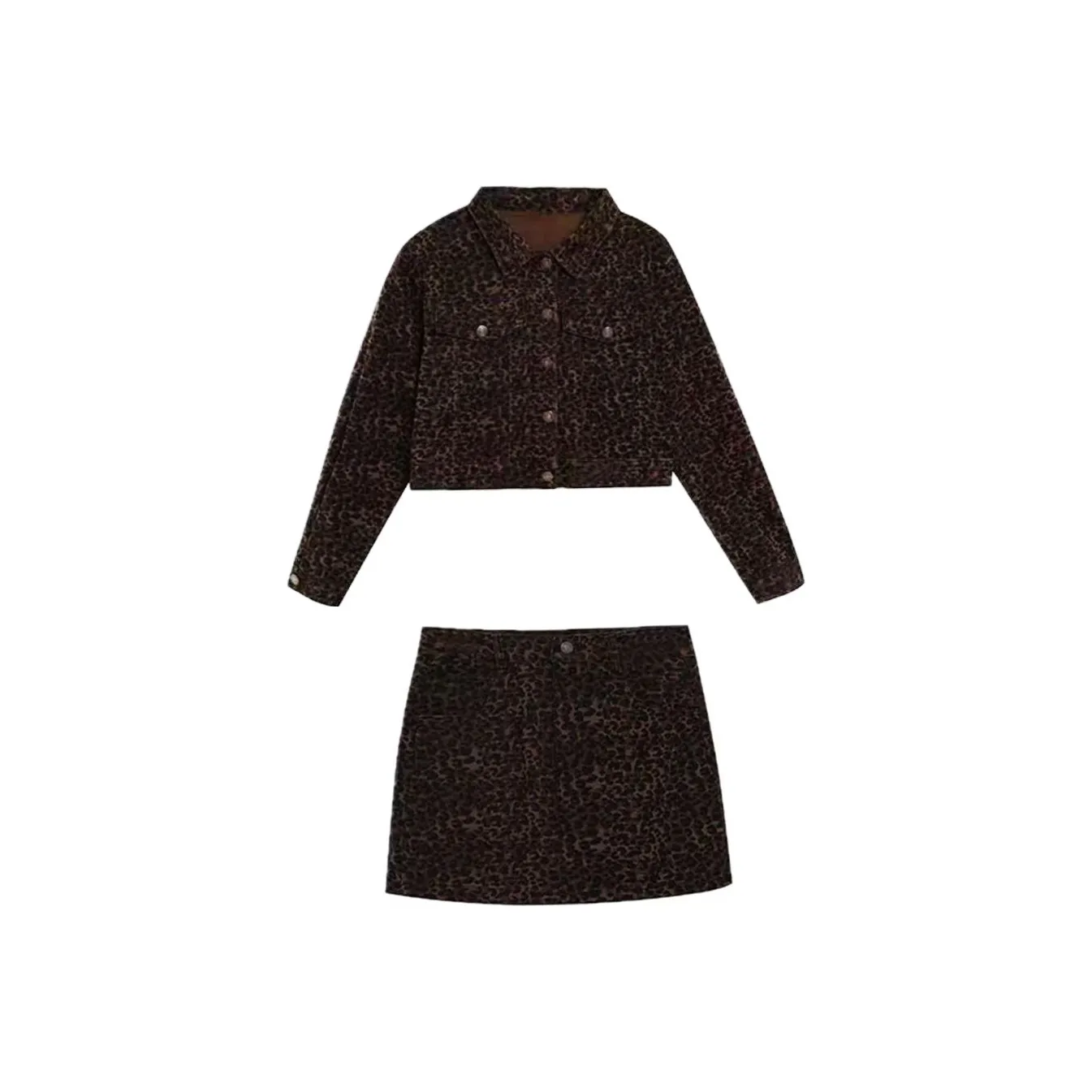 COVT Skirt Set Women's Leopard Print