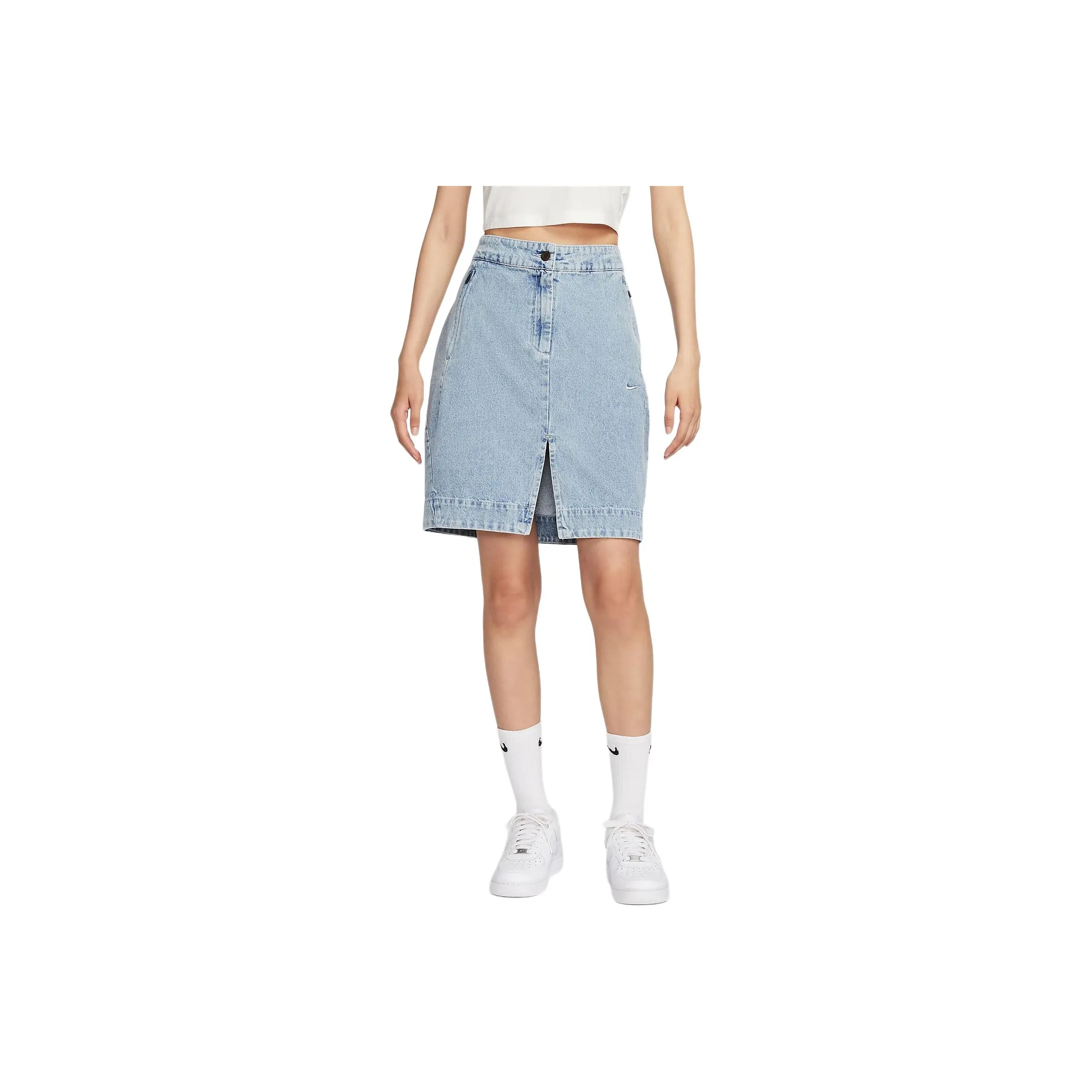 Nike Sportswear Denim Short Skirts Women's Light Armory Blue