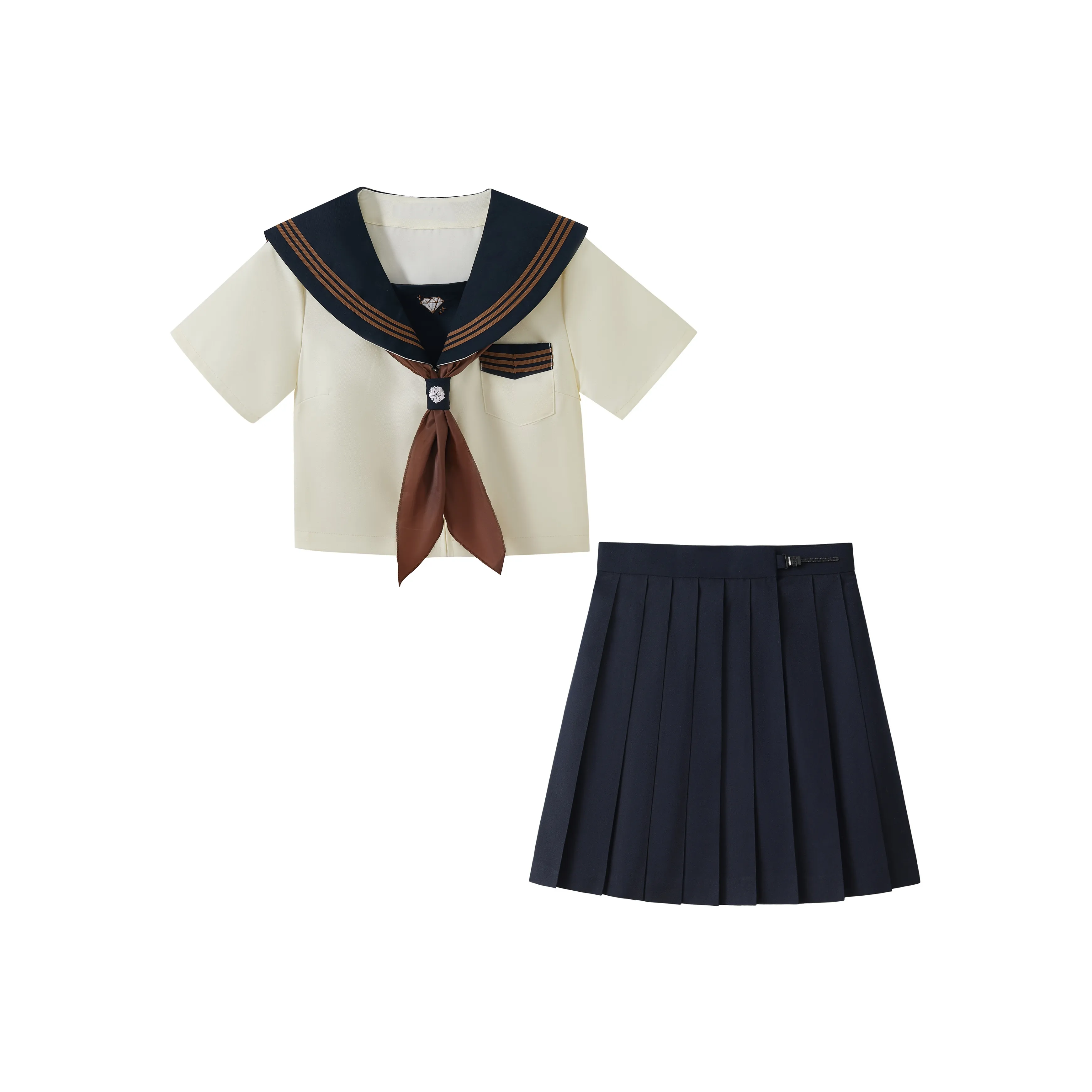 KAZAN Короткий рукав Бежевый PUFFED Sailor Соответствующие комплекты Женская униформа