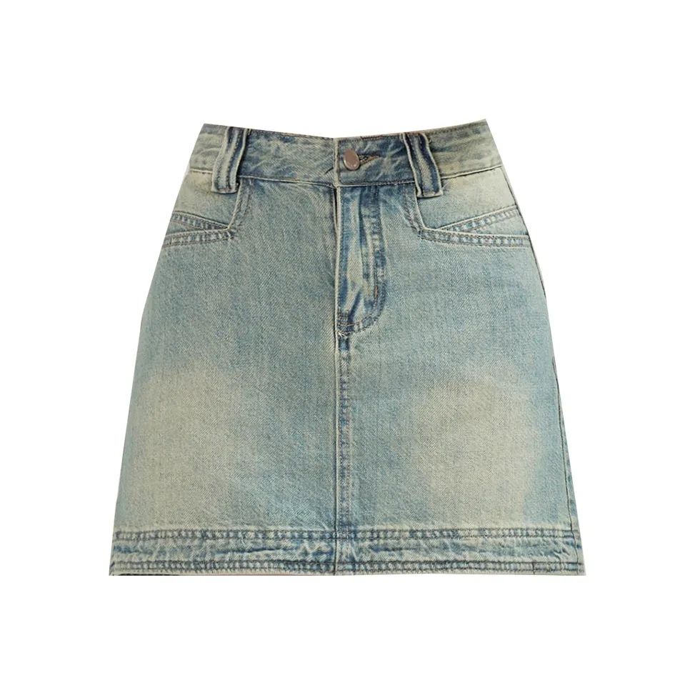 Enhanced Denim Short Skirts Women's Nostalgic Blue