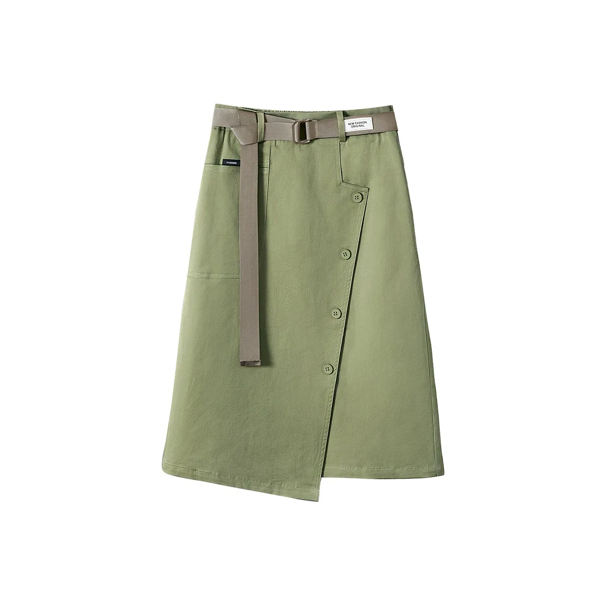 TOUCH Casual Long Skirt Women's Army Green