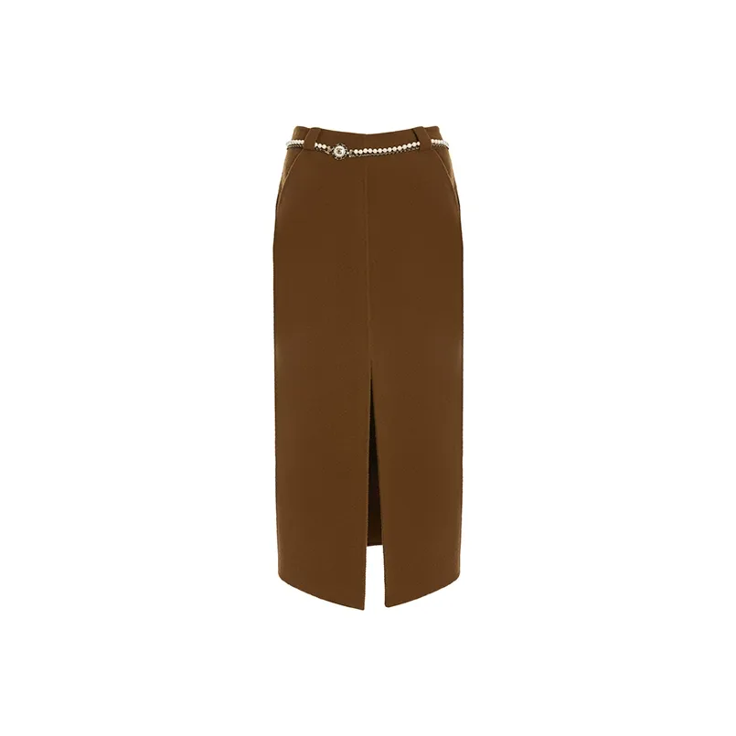 BESIONIA Повседневный Длинный Юбка Женские CAMEL