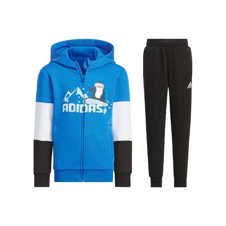 Adidas Авиационный синий + Черный Kids Повседневная спортивная одежда