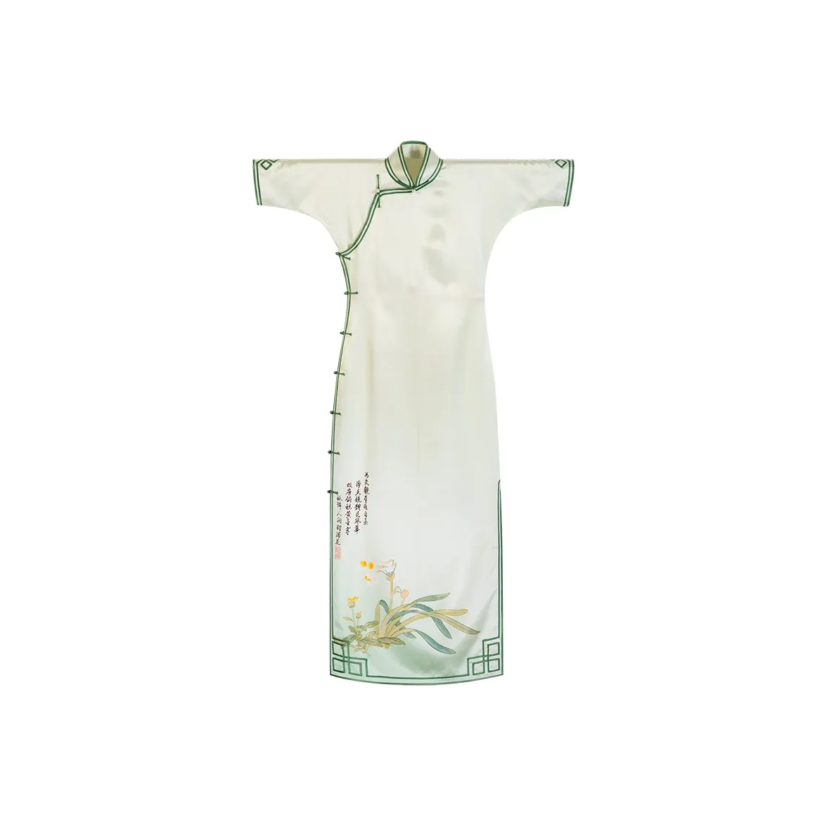 YICHENGFENGXU Чунсам Женский Бежевый Зеленый